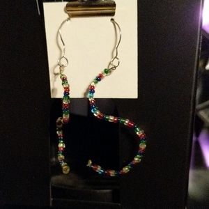 Vintage 90s Y2K Wire Beaded Earrings